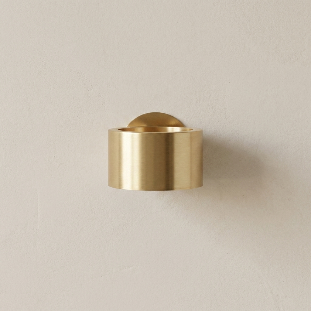 Wall-Mounted LED-Compatible Sconce, Metal Gold Finish, E26/E27 Bulb Base, Hardwired