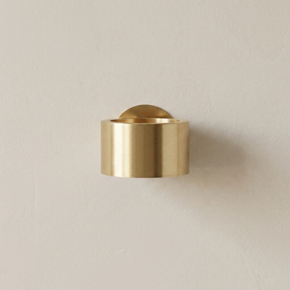 Wall-Mounted LED-Compatible Sconce, Metal Gold Finish, E26/E27 Bulb Base, Hardwired