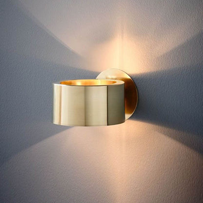 Wall-Mounted LED-Compatible Sconce, Metal Gold Finish, E26/E27 Bulb Base, Hardwired