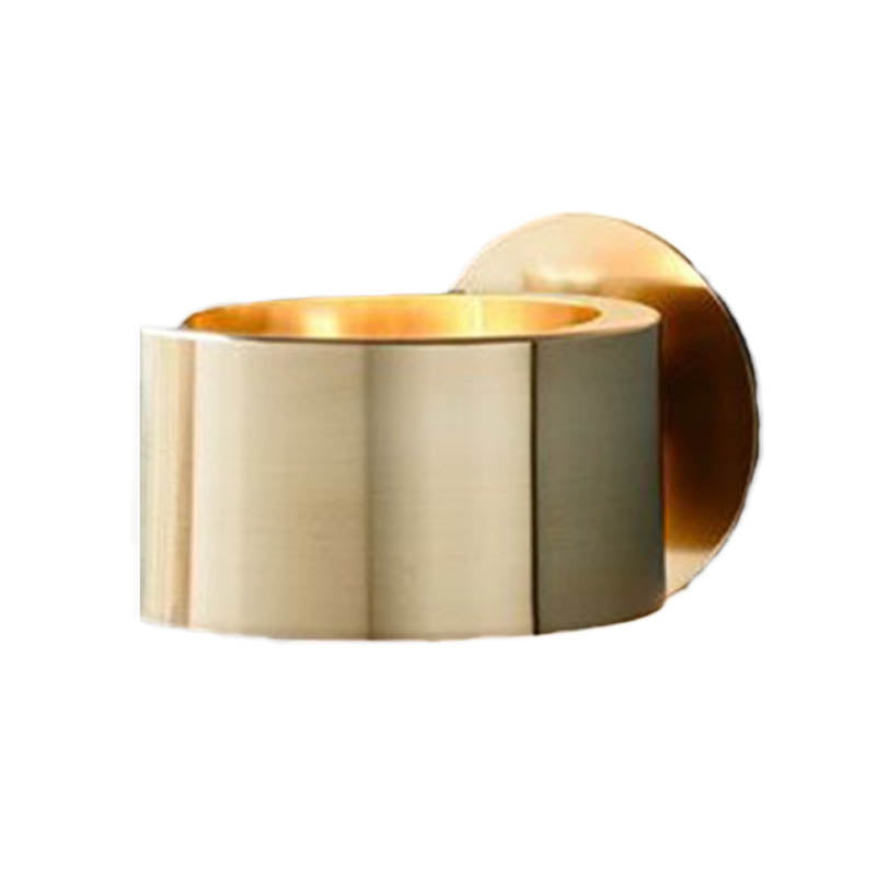 Wall-Mounted LED-Compatible Sconce, Metal Gold Finish, E26/E27 Bulb Base, Hardwired