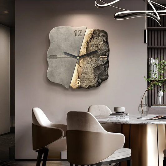Wall Clock Modern Sandstone 3D Quartz Silent 0