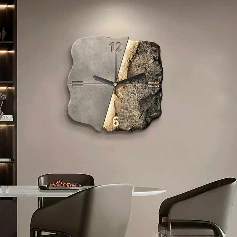 Wall Clock Modern Sandstone 3D Quartz Silent 4