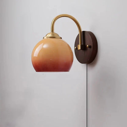 Wall Lamp Ash Wood 8.3 in x 7.1 in Caramel Beige Living Room Bedroom LED E26 Fixture | Thomler 10