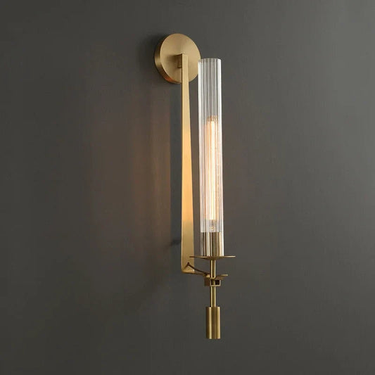 Wall Lamp Glass Tube 23.2 in Gold LED Bedroom Bathroom Hallway Sconce Modern Accent Lighting Fixture | Thomler 0