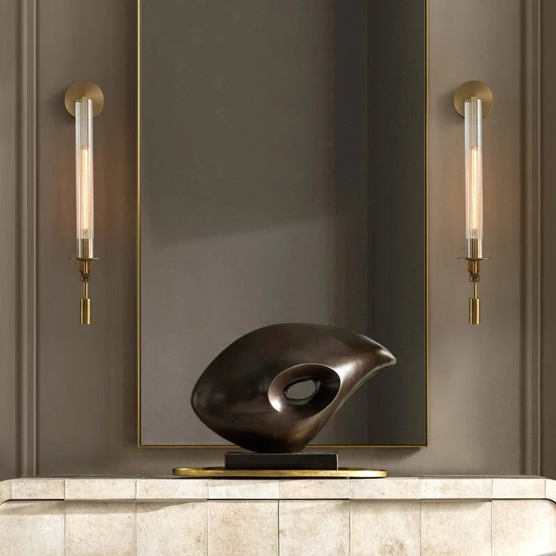 Wall Lamp Glass Tube 23.2 in Gold LED Bedroom Bathroom Hallway Sconce Modern Accent Lighting Fixture | Thomler 2
