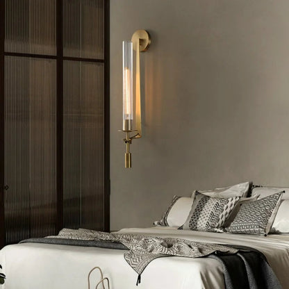 Wall Lamp Glass Tube 23.2 in Gold LED Bedroom Bathroom Hallway Sconce Modern Accent Lighting Fixture | Thomler 5