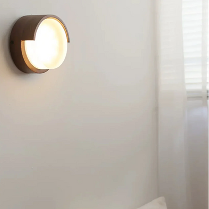 Wall Lamp Wood Metal 5.9 in Warm White Indoor Hallway Living Room Minimalist Japandi Accent Lighting Fixture | Thomler 2