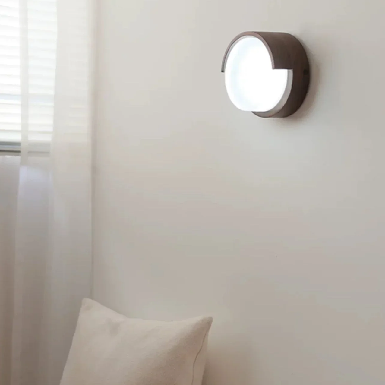 Wall Lamp Wood Metal 5.9 in Warm White Indoor Hallway Living Room Minimalist Japandi Accent Lighting Fixture | Thomler 4