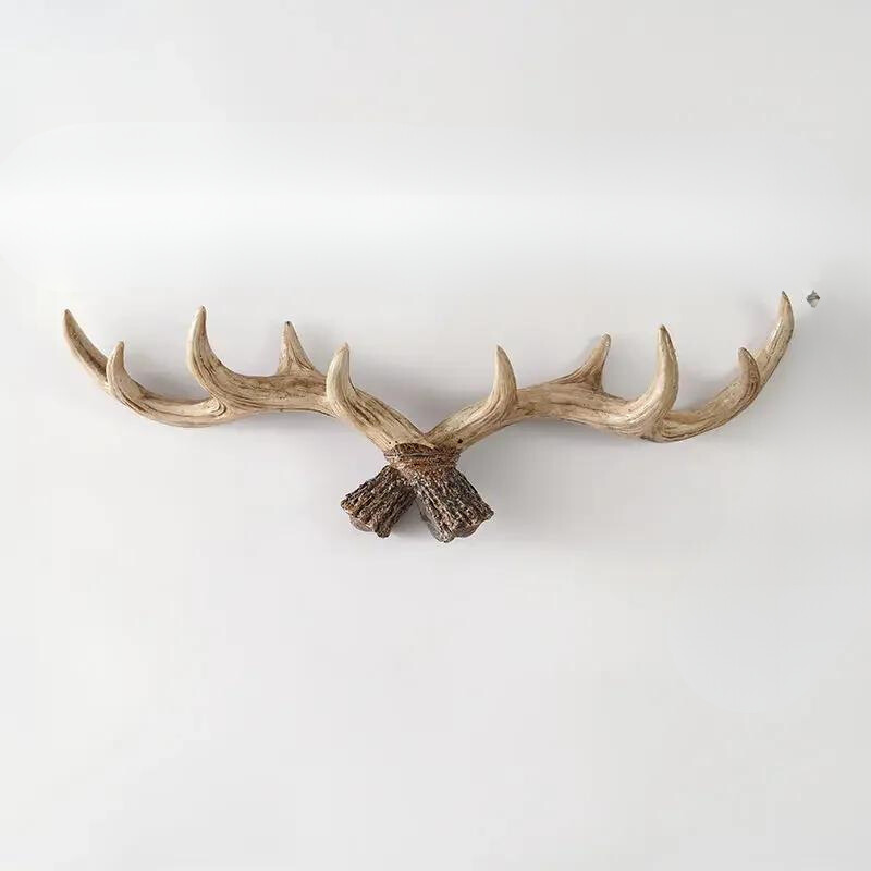 Wall Mounted Coat Rack Resin Antler Design Multi Hook Entryway Storage 0