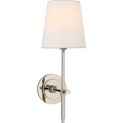 Wall Sconce Brass Fabric Tapered Shade | Wall Lighting