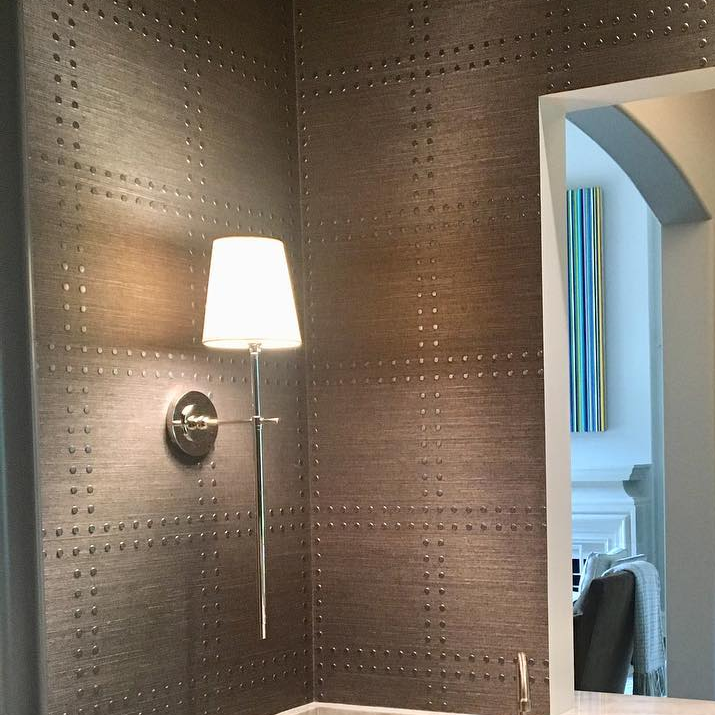 Royaleva Elegant Brass Wall Sconce with Fabric Tapered Shade for Bedroom Lighting