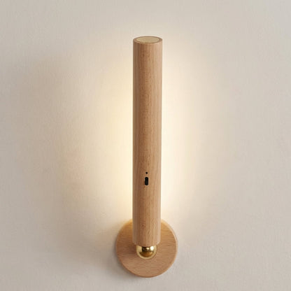 Wall Sconce Light 9W LED 1200 Lumens Wood Metal Chrome Finish