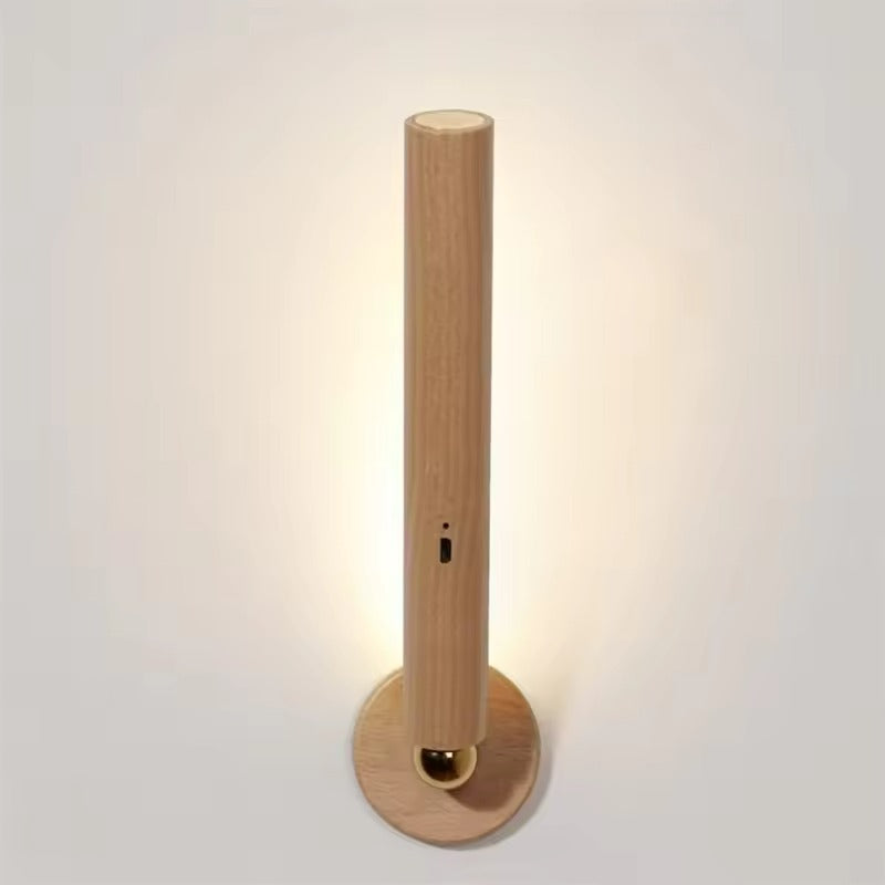 Wall Sconce Light 9W LED 1200 Lumens Wood Metal Chrome Finish