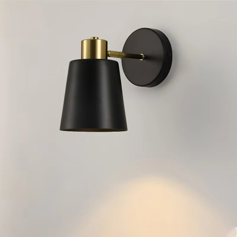 Wall Sconce Light Brushed Black and Gold Metal Modern Style Indoor Lighting 1