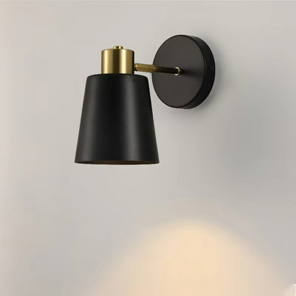Wall Sconce Light Brushed Black and Gold Metal Modern Style Indoor Lighting 1