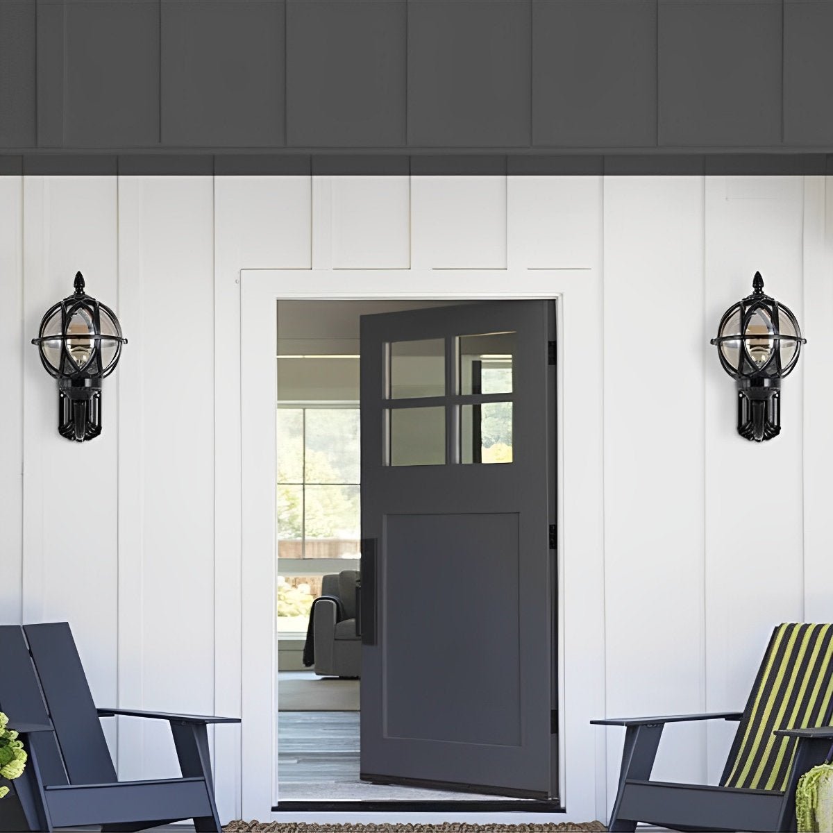Wall Sconce – Black and Bronze, Retro Aluminum for the Garden, Sunroom, or Exterior Wall 8