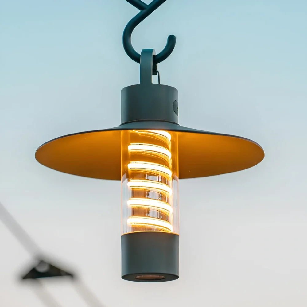 RoyaleGlow Outdoor Portable Light With Adjustable Tripod Customizable Lampshades