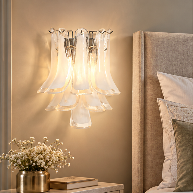 LuxRoyale Murano Glass Petal Wall Sconce