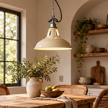 RoyaleGlow Industrial Vented  Pendant Light - Vintage Factory Hanging Lamp