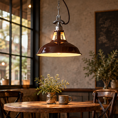 RoyaleGlow Industrial Vented  Pendant Light - Vintage Factory Hanging Lamp