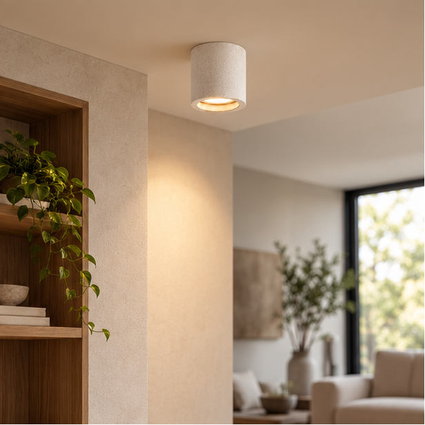 RoyaleGlow Modern Minimalist Concrete LED Ceiling Light Fixture