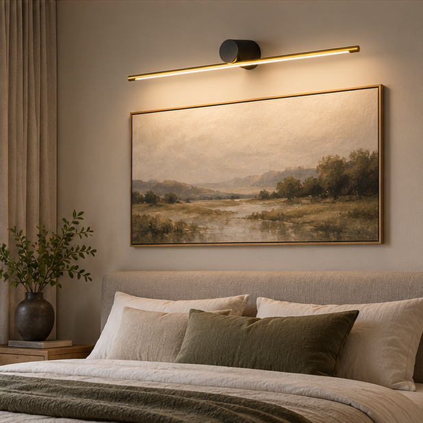 Royelux Modern Linear LED Bathroom Vanity Light Bar - Brass Wall Mounted Fixture