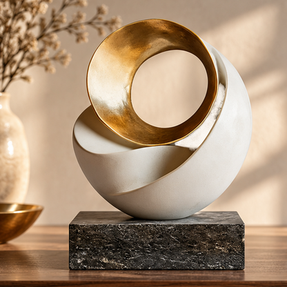 LuxRoyale Modern Abstract Resin Sculpture - Minimalist Home Decor Tabletop Art Piece