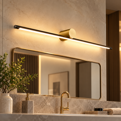 Royelux Modern Linear LED Bathroom Vanity Light Bar - Brass Wall Mounted Fixture