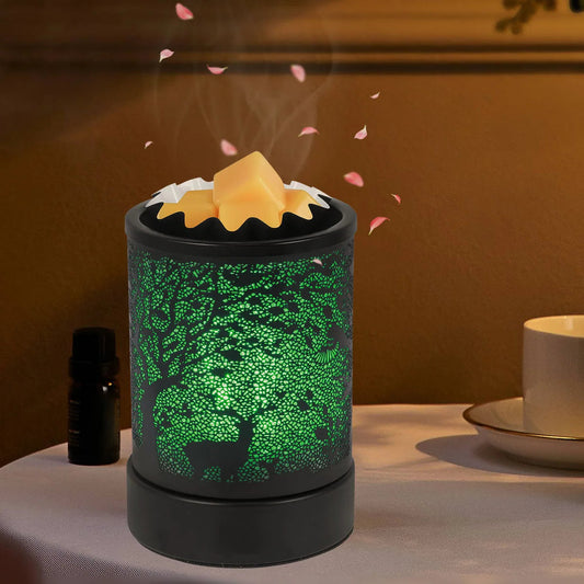 Wax Melter Metal Wax Warmer Night Lamp Electric Wax Burner with Colorful LED Light Plug-in Aromatherapy Candle Burner Decorative 4