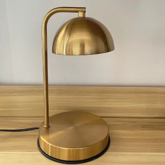 RoyaleGlow Retro Gold Curved Candle Warmer Lamp for Scented Jar Candles