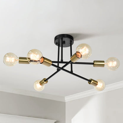 Whispora 6-Light Dimmable Sputnik Modern Semi Flush Mount (24") 0