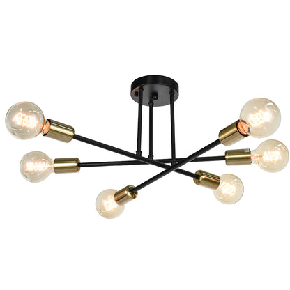 Whispora 6-Light Dimmable Sputnik Modern Semi Flush Mount (24") 2