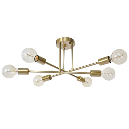 Whispora 6-Light Dimmable Sputnik Modern Semi Flush Mount (24") 7