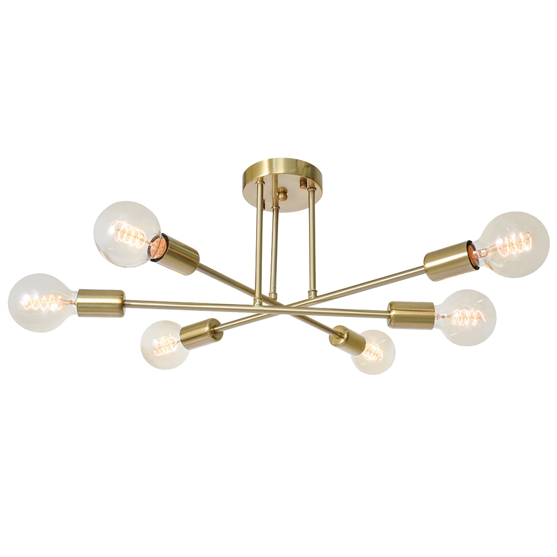Whispora 6-Light Dimmable Sputnik Modern Semi Flush Mount (24") 8