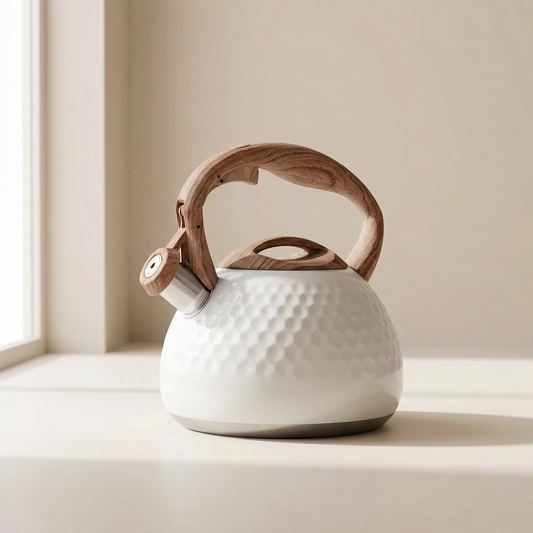 Whistling Tea Kettle 2.8 L Stainless Steel Stovetop Kettle with Wood Grain Handle 1