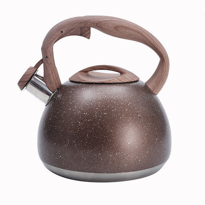Whistling Tea Kettle 2.8 L Stainless Steel Stovetop Kettle with Wood Grain Handle 6