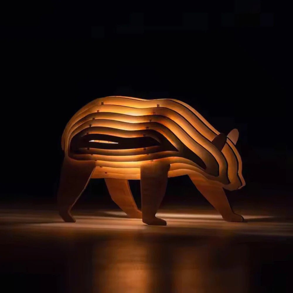 LuxRoyale Wooden Animal Light 3D Lamp For Home Decor