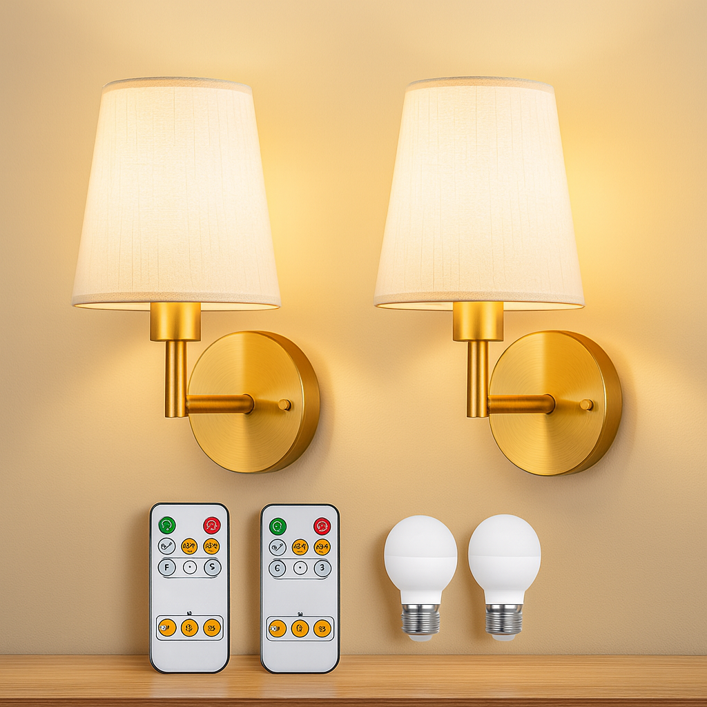 Wireless Fabric Wall Lamp (2 Packs) 7