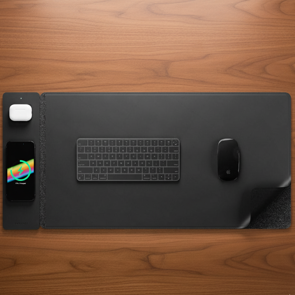 Wireless Rechargeable Desk Pad – ChargePad Flex black