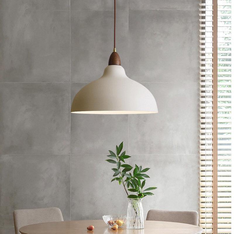 Wood Pendant Light - Natural Metal & Cord Cable Design 3