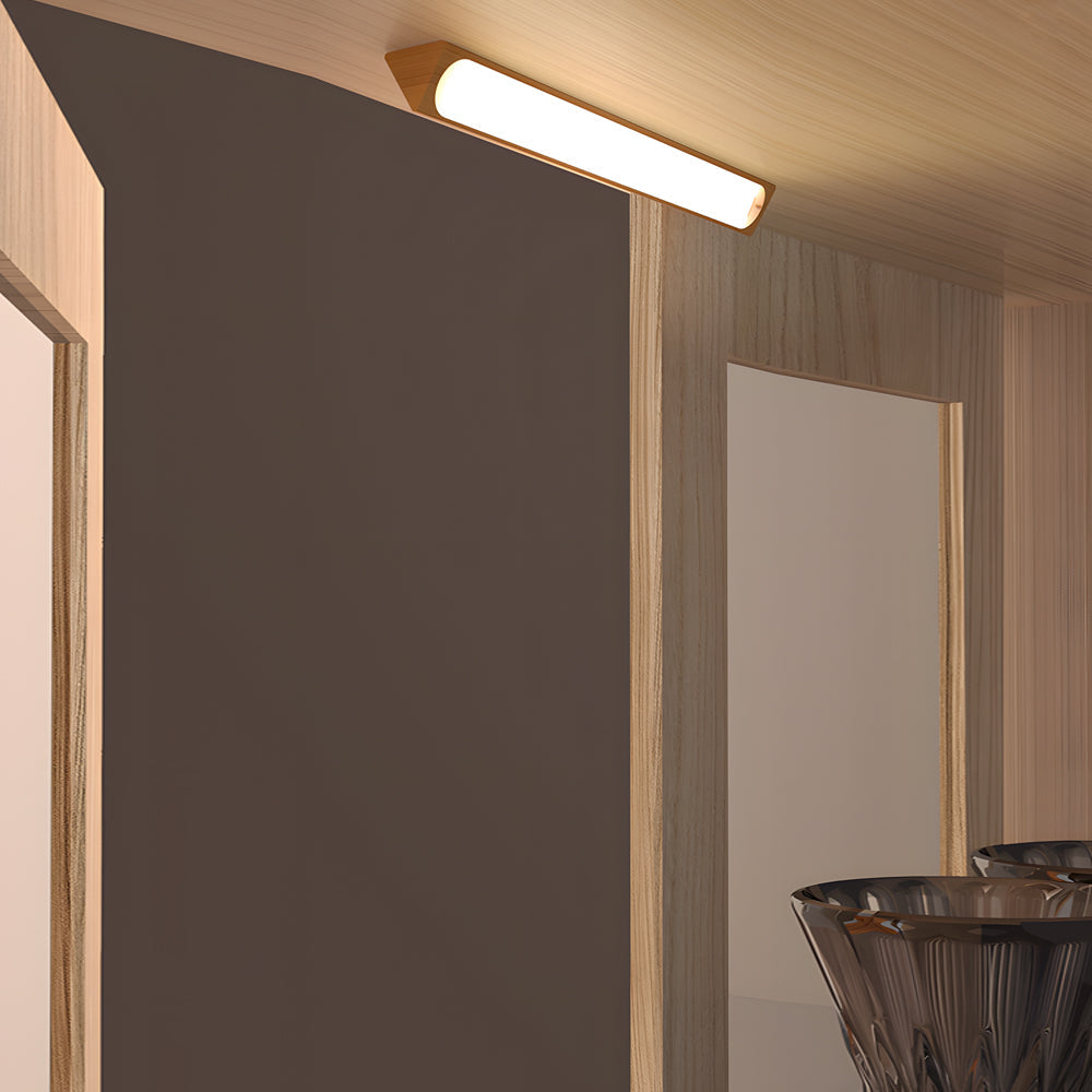 Wood Rectangle Motion Sensor Magnetic Cabinet Lights LED Rechargeable Night Light 0