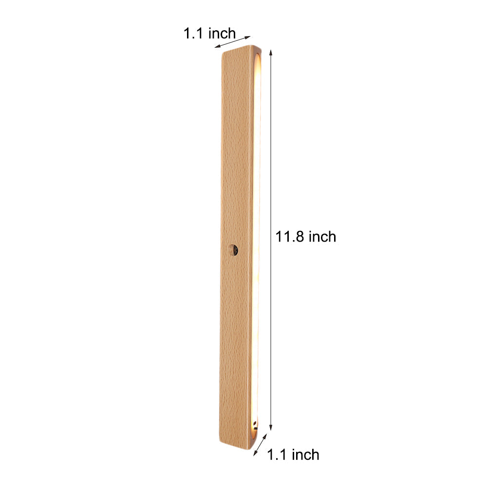 Wood Rectangle Motion Sensor Magnetic Cabinet Lights LED Rechargeable Night Light 4