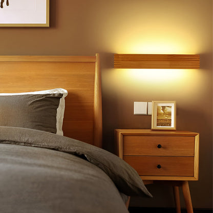 Wood Rectangular Waterproof LED Nordic Wall Sconce Lighting Mirror Light 1