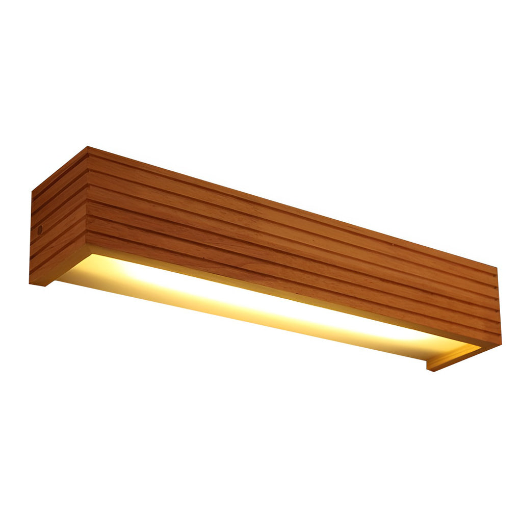 Wood Rectangular Waterproof LED Nordic Wall Sconce Lighting Mirror Light 6