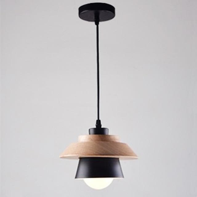 Wood and Metal Layered LED Pendant 0