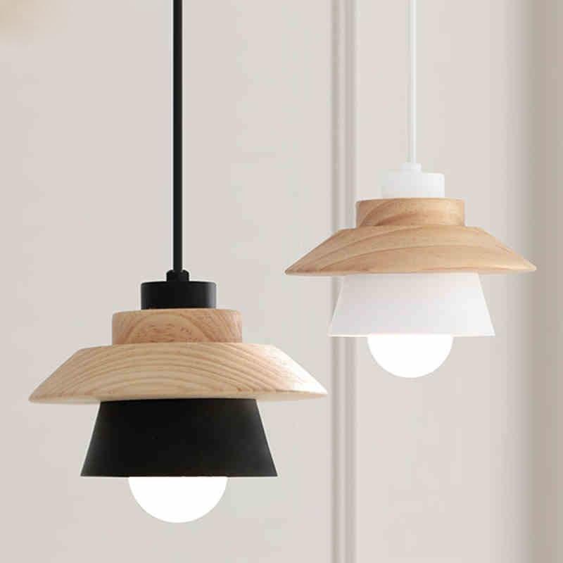 Wood and Metal Layered LED Pendant 1