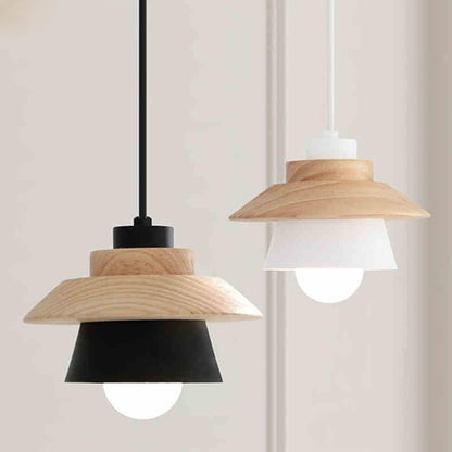 Wood and Metal Layered LED Pendant 1