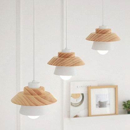 Wood and Metal Layered LED Pendant 2