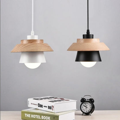 Wood and Metal Layered LED Pendant 4
