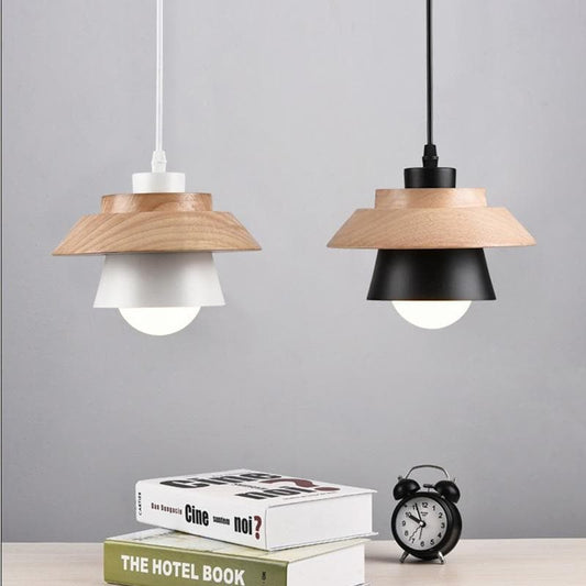 Wood and Metal Layered LED Pendant 4